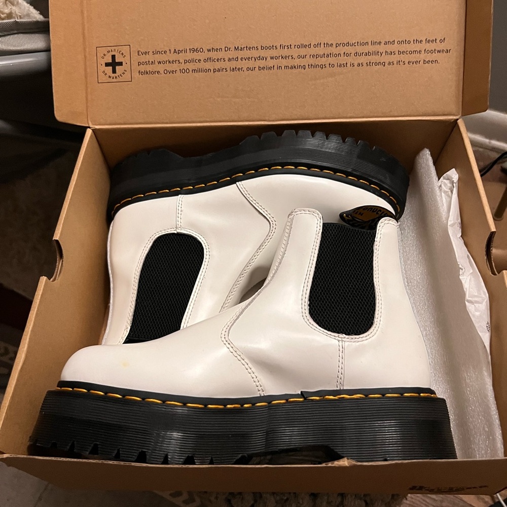 Dr.Martens Leather Platform Chelsea Boots - Picture 1 of 12